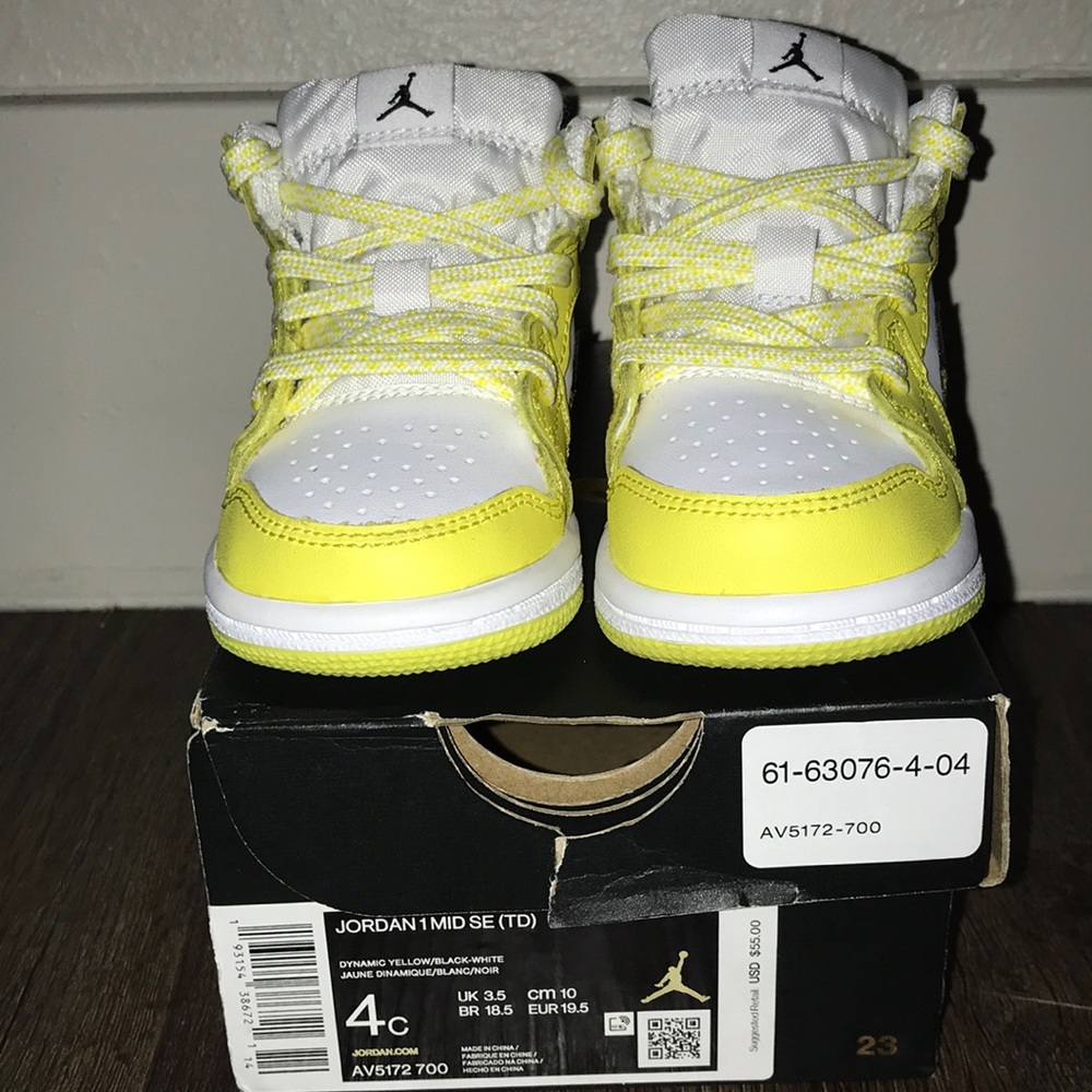 Yellow Baby Girl Jordan 1 4c